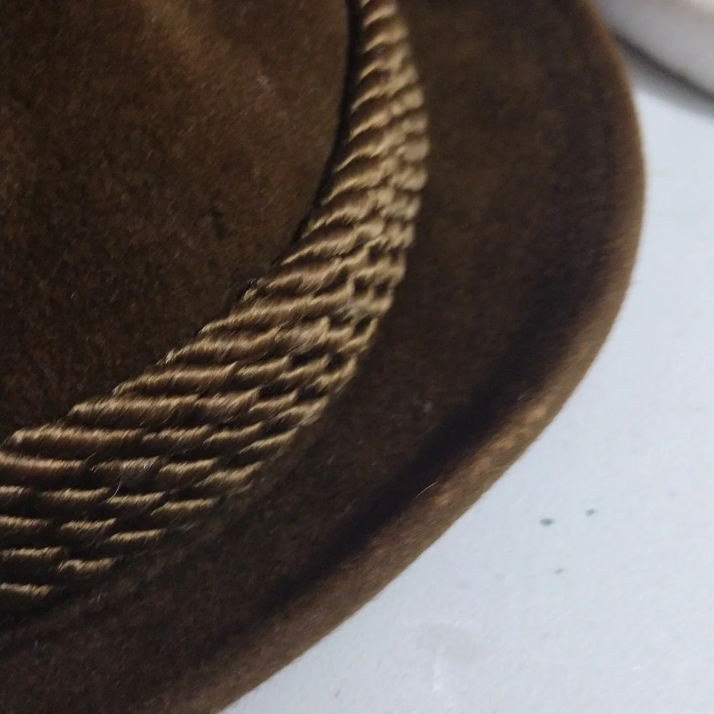 Vintage Brown Fedora Hat for Costume